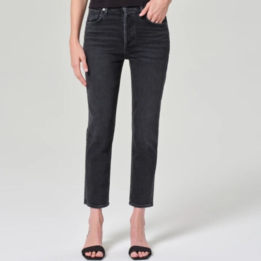 Agolde Riley Straight Leg washed black size 24
